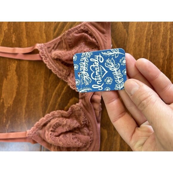 Free People Intimately Bra Copper Lace Sheer Wired NWT Size 32A - Picture 3 of 7